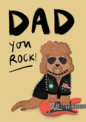 Dad You Rock Dog Father's Day Card