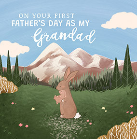 Bunny 1st Fathers Day Grandad Card