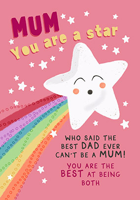 Star Mum Fathers Day Card