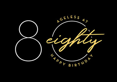 Ageless at Eighty Birthday Card