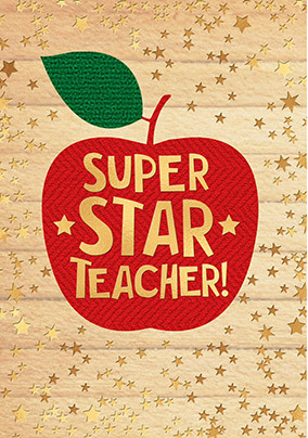 Super star Teacher Thank You Card
