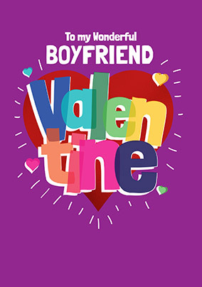 Rainbow Wonderful Boyfriend Card