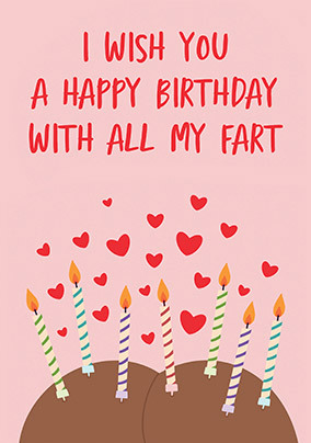 Hearts and Candles Birthday Card