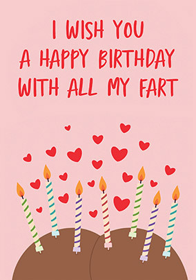 Hearts and Candles Birthday Card