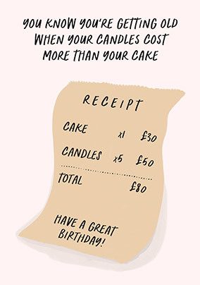 Receipt Birthday Card