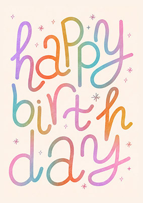 Happy Birthday Typography Card