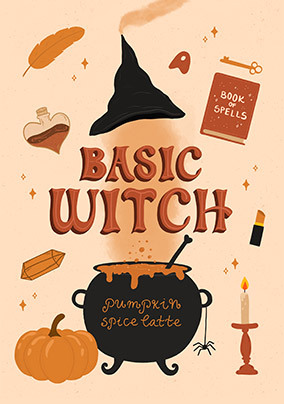 Basic Witch Autumn Birthday Card