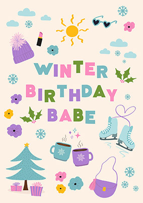 Winter Babe Birthday Card