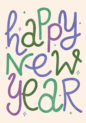 Wiggly Happy New Year Card