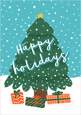 Happy Holidays Tree Christmas Card
