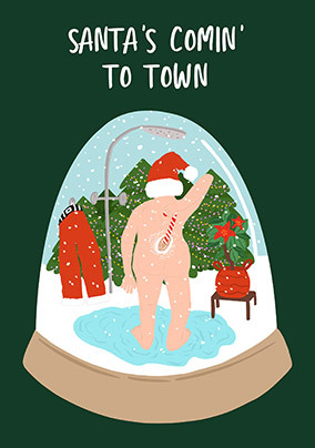 Santa's Coming to Town Christmas Card