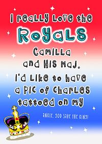 Love the Royals Birthday Card