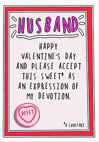 Husband Love Fart Valentine's Day Card