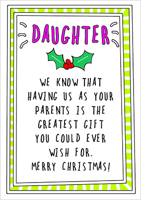 Greatest Gift Daughter Christmas Card