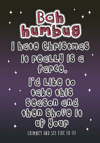 Tap to view Bah Humbug Funny Christmas Card