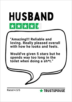 Husband Review Birthday Card