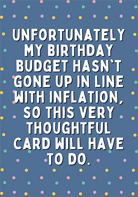 Birthday Budget Birthday Card