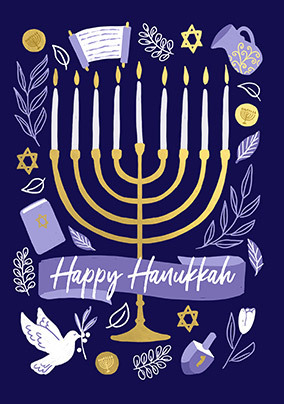 Menorah Candles Hanukkah Card