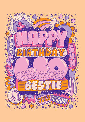Leo Bestie Birthday Card