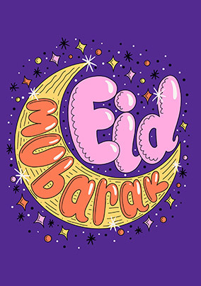 Moon Eid Mubarak Card