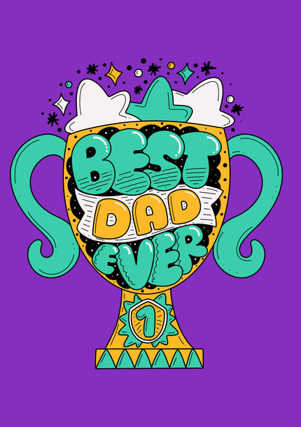 Best Dad Ever Trophy Father's Day Card