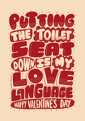 Toilet Seat Down Valentine's Day Card