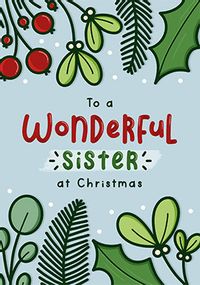 Wonderful Sister at Christmas Card