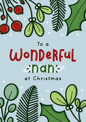 Wonderful Nan at Christmas Card