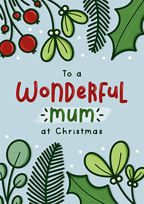 Wonderful Mum at Christmas Card