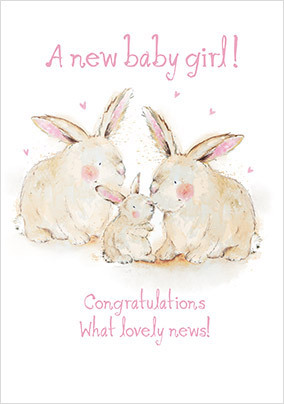 Lovely News Baby Girl Card