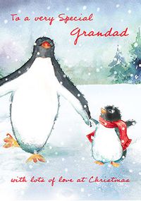 Special Grandad Penguins Christmas Card