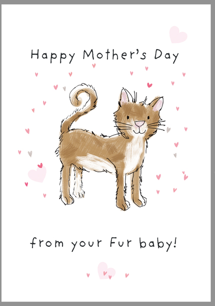 Cat Fur Baby Mother's Day Card