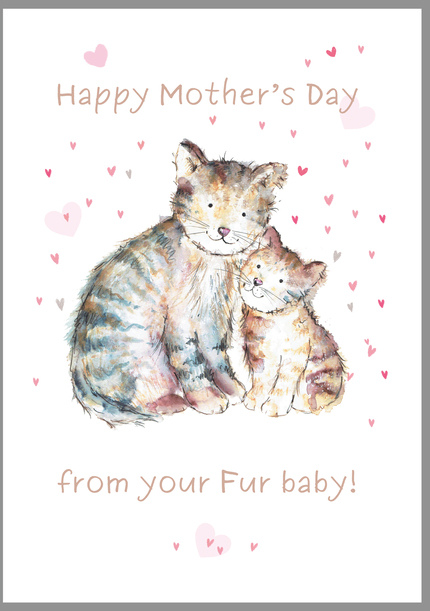 Tabby Cat Fur Baby Mother's Day Card