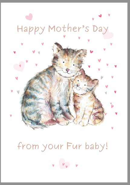 Photo of Tabby Cat Fur Baby Mother's Day Card
