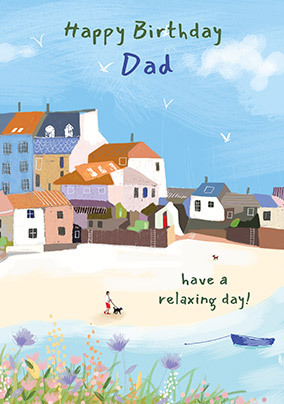 Dad Seaside Birthday Card