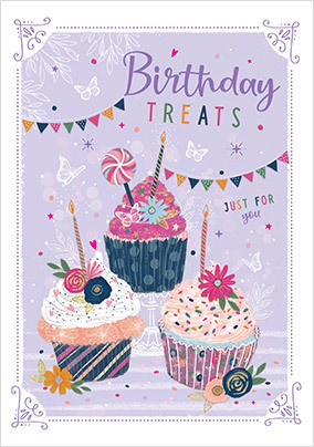 Birthday Treats Cupcakes Card