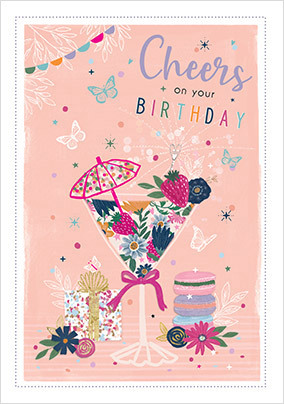 Cheers on your Birthday Cocktail Card
