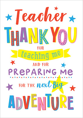 Thank You Teacher for Preparing Me Card