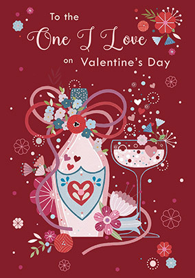 One I Love Champagne Valentine's Day Card