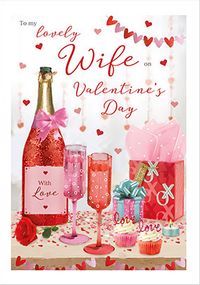 Lovely Wife Champagne Valentine's Day Card