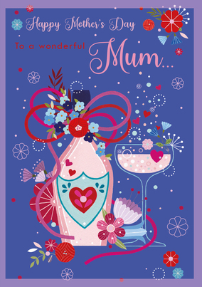 Wonderful Mum - Champagne Mother's Day Card