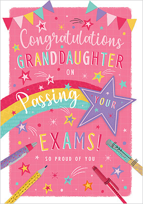 Granddaughter Exam Congrats Card
