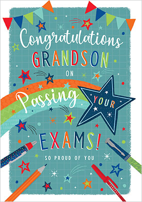 Grandson Exam Congrats Card