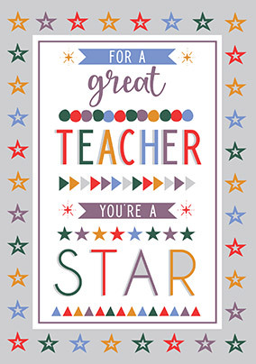 Great Teacher You're a Star Card