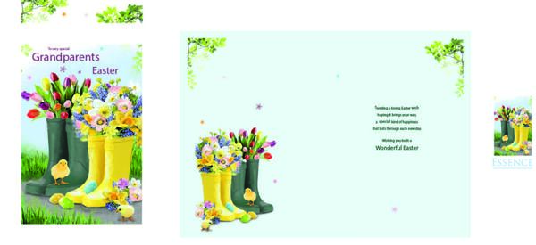 Grandparents Wellies Easter Card