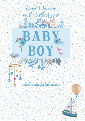 Baby Boy Welcome Card