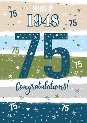 1948 Year You Were Born 75th Birthday Card
