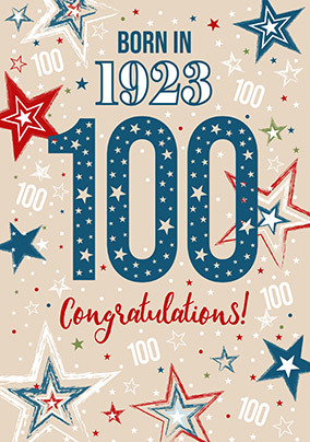 1923 Year You Were Born 100th Birthday Card