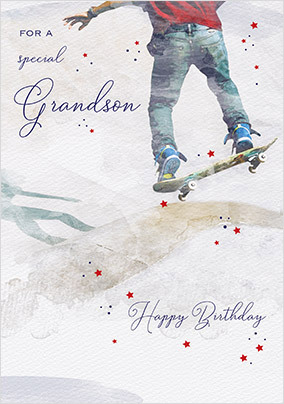 Skate Board Grandson Birthday Card