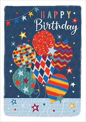 Birthday Colourful Balloons Card